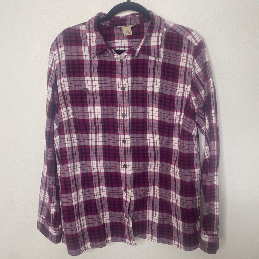 Duluth Trading Plaid Flannel‎ Shirt XL Button-Up Casual Comfy Soft
